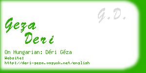geza deri business card
