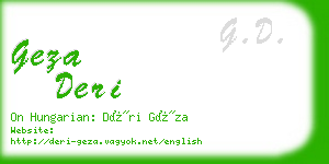 geza deri business card